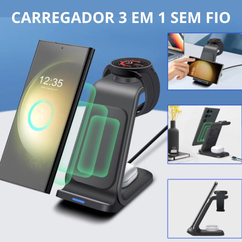 Carregador Smart Hub 3 em 1